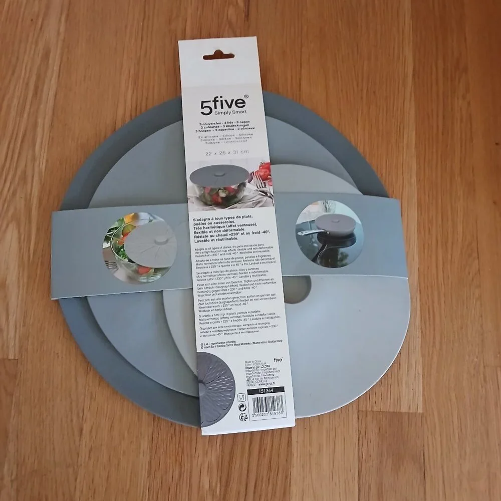 5 Simple Smart Silicon Lids x 3 New